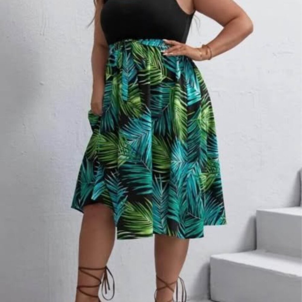 Ladies 1X  colorful tropical print dress - Picture 3 of 11